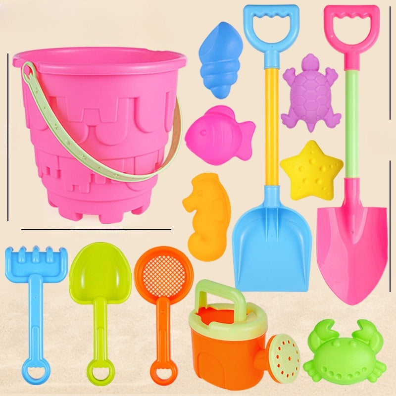 13pcs Youngsters' Beach Toys, a Set of Toys for Youngsters Playing in Water and Sand, Featuring a Large Shovel for Sand Digging And a Beach Bucket for Water Play, Perfect Beach Gifts for Youngsters in Random Colors And Styles.