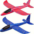 1-Pack Giant Foam Glider Planes – Boomerang Throw & Catch Toys for Beach, Park, Backyard – Outdoor Flying Toy for Kids & Adults (Blue & Red) – Fun Easter, Christmas, Halloween, Birthday Gifts