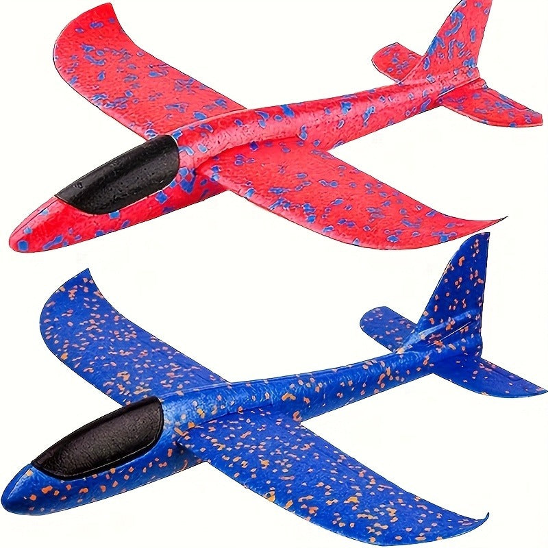 1-Pack Giant Foam Glider Planes – Boomerang Throw & Catch Toys for Beach, Park, Backyard – Outdoor Flying Toy for Kids & Adults (Blue & Red) – Fun Easter, Christmas, Halloween, Birthday Gifts
