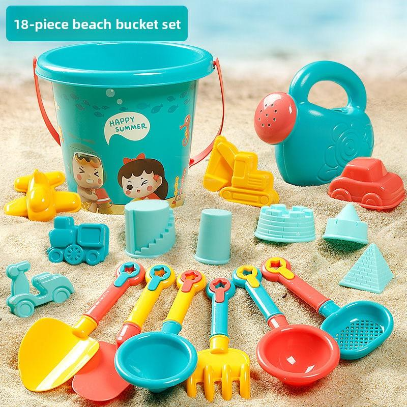 Beach Toy Set With Bucket, Hourglass, Shovel, Rake And Molds For Kids Outdoor Play In Beach, Park And Sandbox, Safe Eco-friendly Plastic, Burr-free Surface, Multi-play Modes To Stimulate Creativity