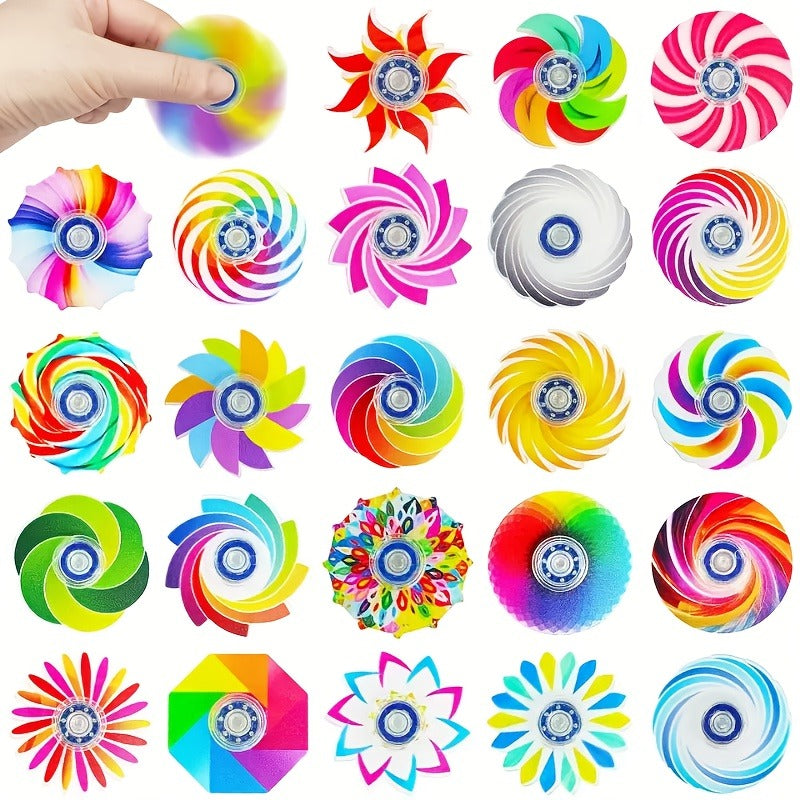 6-Pcs Vibrant Acrylic Fidget Spinners - Perfect for Party Favors, Easter and Holiday Gifts, Cool Toys for Teens, Random Colors for Halloween/Thanksgiving/Christmas/Easter