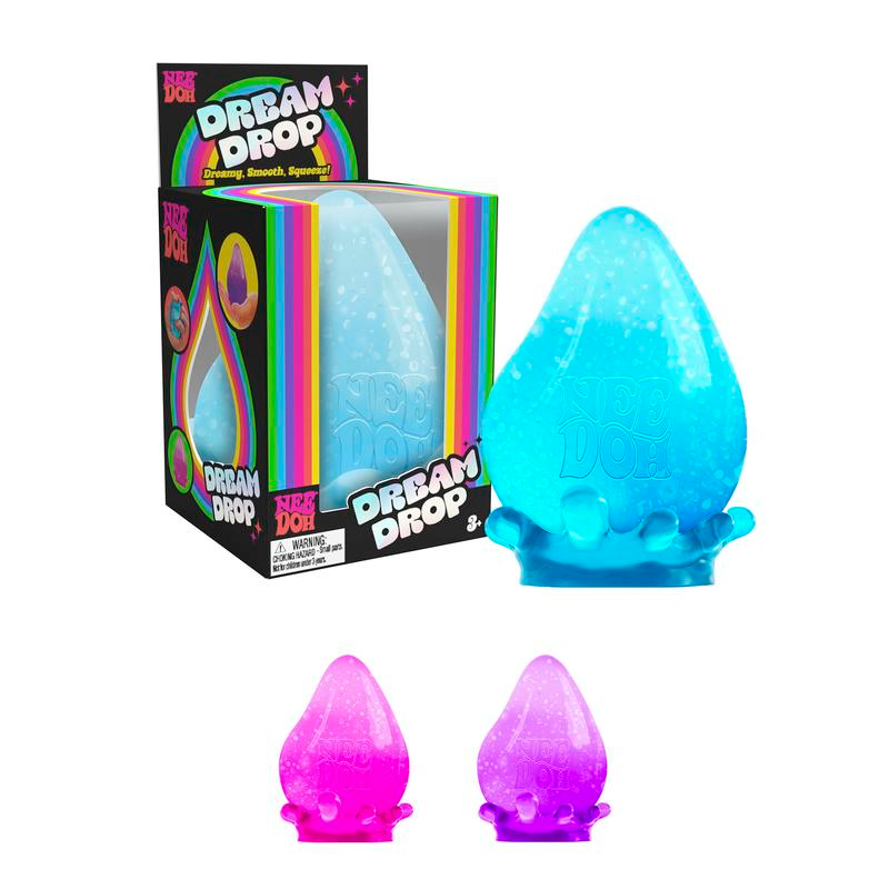 Raindrop Sensory Toy with Dreamy Smooth Squeeze, Sparkle Filling, 3 Assorted Colors (One Random Color)