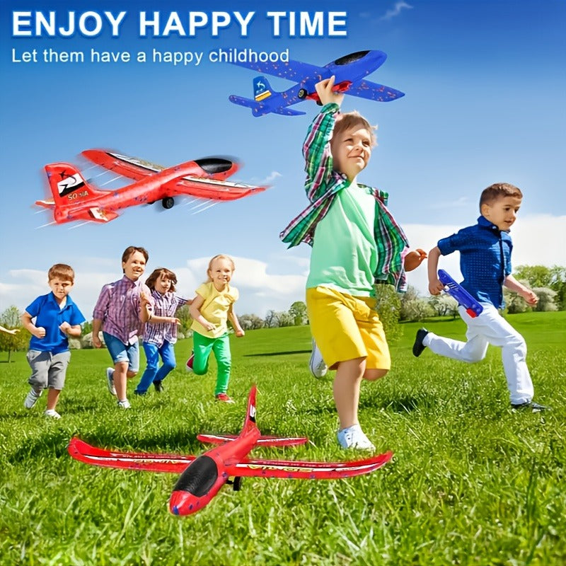 1-Pack Giant Foam Glider Planes – Boomerang Throw & Catch Toys for Beach, Park, Backyard – Outdoor Flying Toy for Kids & Adults (Blue & Red) – Fun Easter, Christmas, Halloween, Birthday Gifts