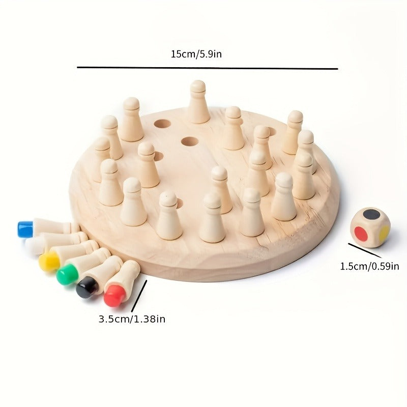 A Set of Wooden Memory Matching Game, a Portable Family Strategy Board Game, Perfect for Holiday Gifts And Brain Training