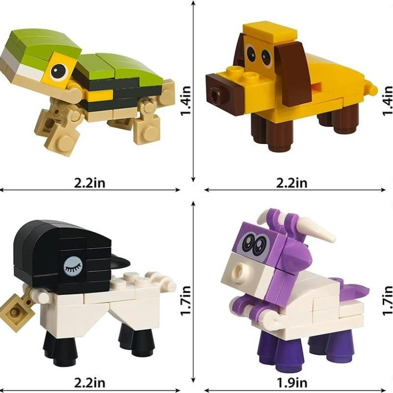 Animal Building Blocks Valentines Cards for Kids 2025 Valentine's Day Gifts 24Pcs & 26Pcs Heart-Shaped Boxes with Love Notes Creativity Imagination Playtime Wind-up toy