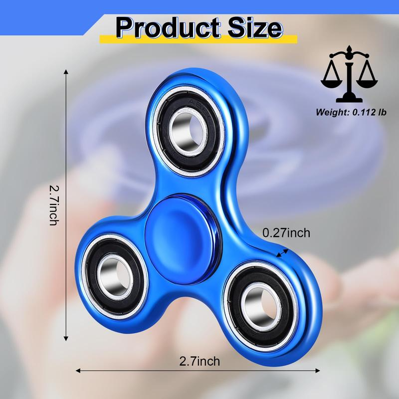 Fidget Spinner 2 Pack, Stress Anxiety Relief Sensory Fidget Toys for Kids Adults, Cool Electroplated Fidget Spinners for ADHD Autism Birthday Gifts Stocking Stuffers Classroom Prizes for Boys Girls Round