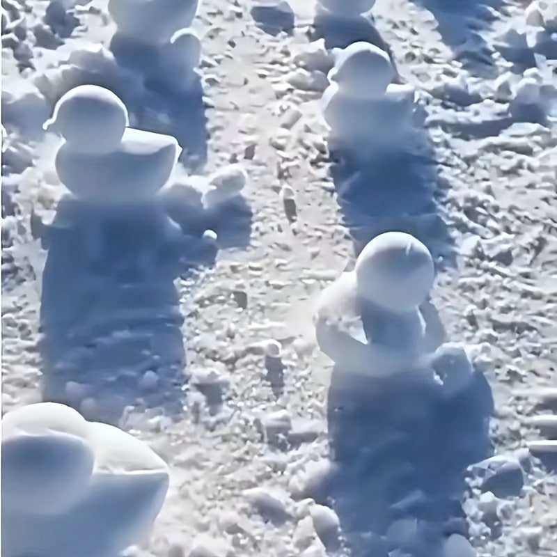 Multi-Shape Snow Maker Tool with Duck, Snowman, Heart & Football Molds - Compatible for Skiing, Snowball Fighting