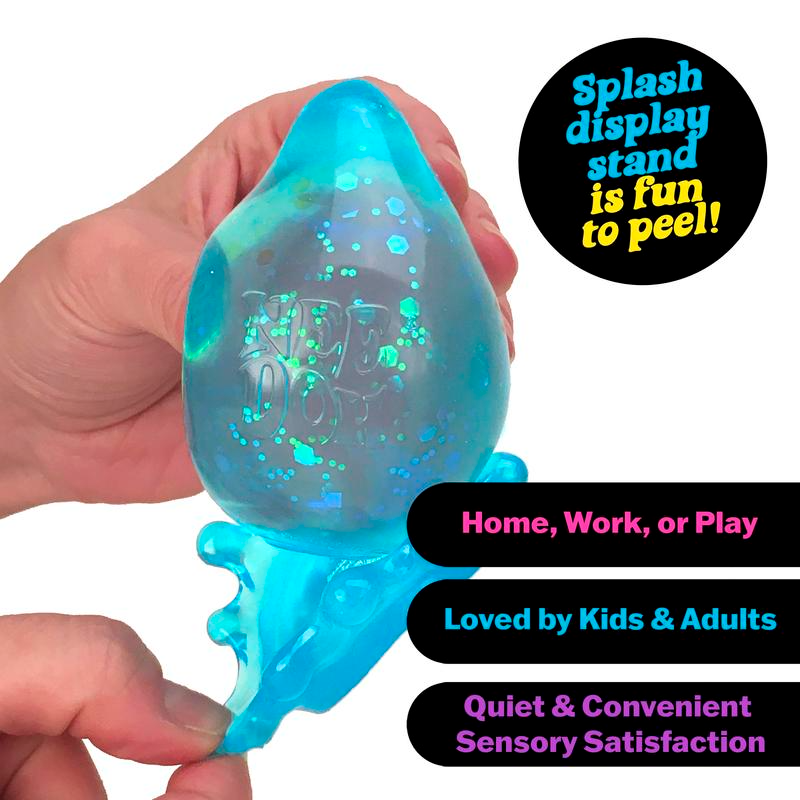 Raindrop Sensory Toy with Dreamy Smooth Squeeze, Sparkle Filling, 3 Assorted Colors (One Random Color)