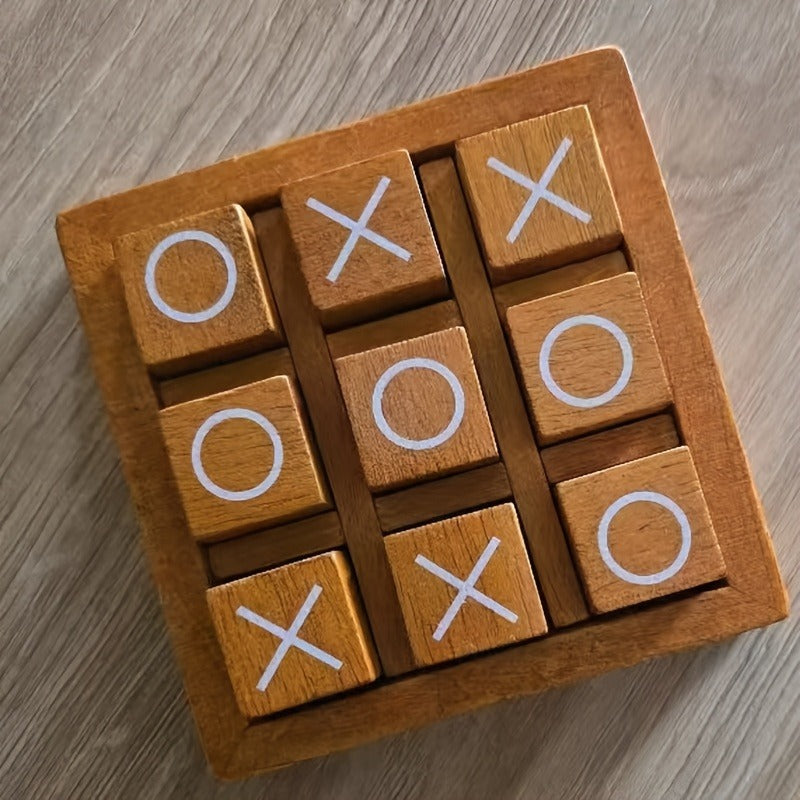 Wooden Tic-Tac-Toe XO Game, Children's Educational Two-Player Board Game for Focus and Logical Thinking Training, Parent-Child Interactive Toy