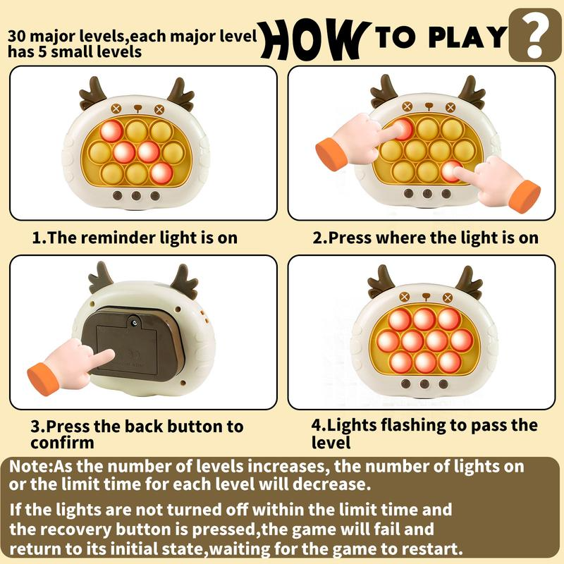 Fast Push Pop Game Toy for Kids – Electronic Puzzle with Lights & Music, Memory Challenge, Multiplayer Mode, Stress Relief Toy for Children