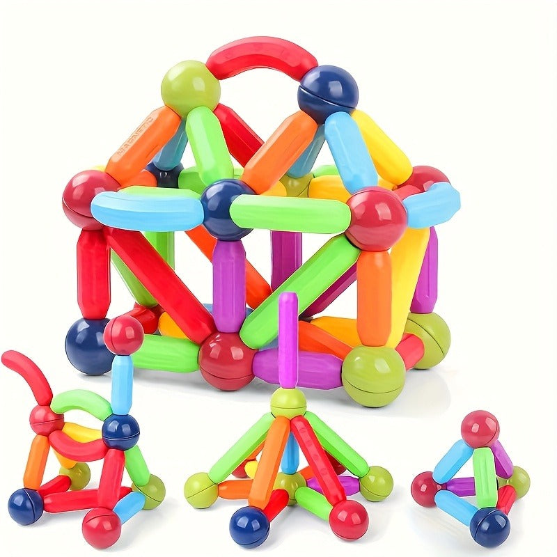 Magnetic Building Blocks: A STEM Educational Toy for Ages 3 And Up, Enhancing Manual Skills, Creativity, And Focus—Perfect for Creative Learning Gifts, Halloween Surprises, Christmas Gifts, And Back-To-School Treats