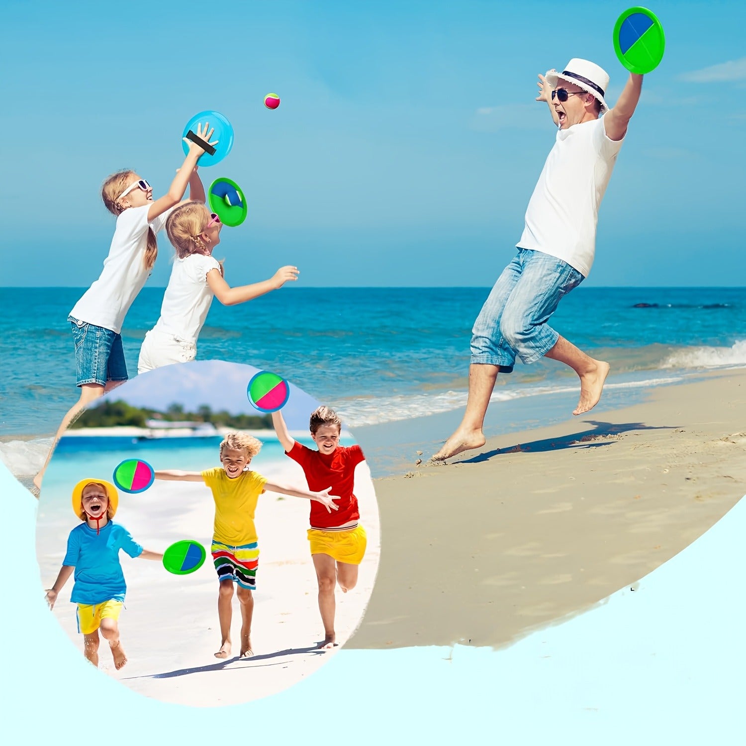 3-Pack Toss and Catch Ball Set for Kids and Adults | Beach, Pool, and Yard Games - Classic Gift for Boys and Girls Aged 3-12+ Years