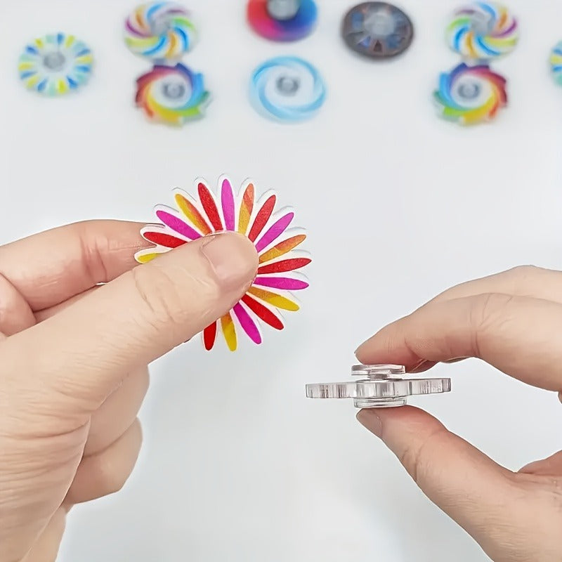 6-Pcs Vibrant Acrylic Fidget Spinners - Perfect for Party Favors, Easter and Holiday Gifts, Cool Toys for Teens, Random Colors for Halloween/Thanksgiving/Christmas/Easter