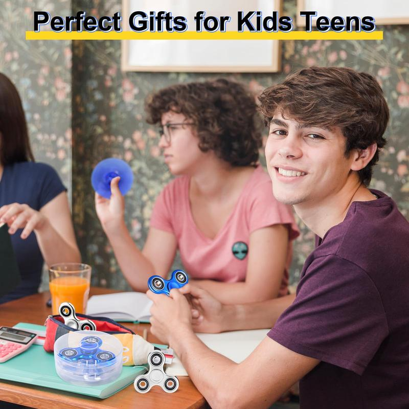 Fidget Spinner 2 Pack, Stress Anxiety Relief Sensory Fidget Toys for Kids Adults, Cool Electroplated Fidget Spinners for ADHD Autism Birthday Gifts Stocking Stuffers Classroom Prizes for Boys Girls Round